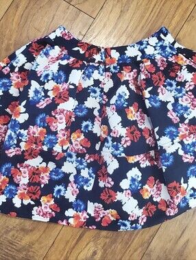 Express Floral Pleated Skater Skirt Size 0 Lined